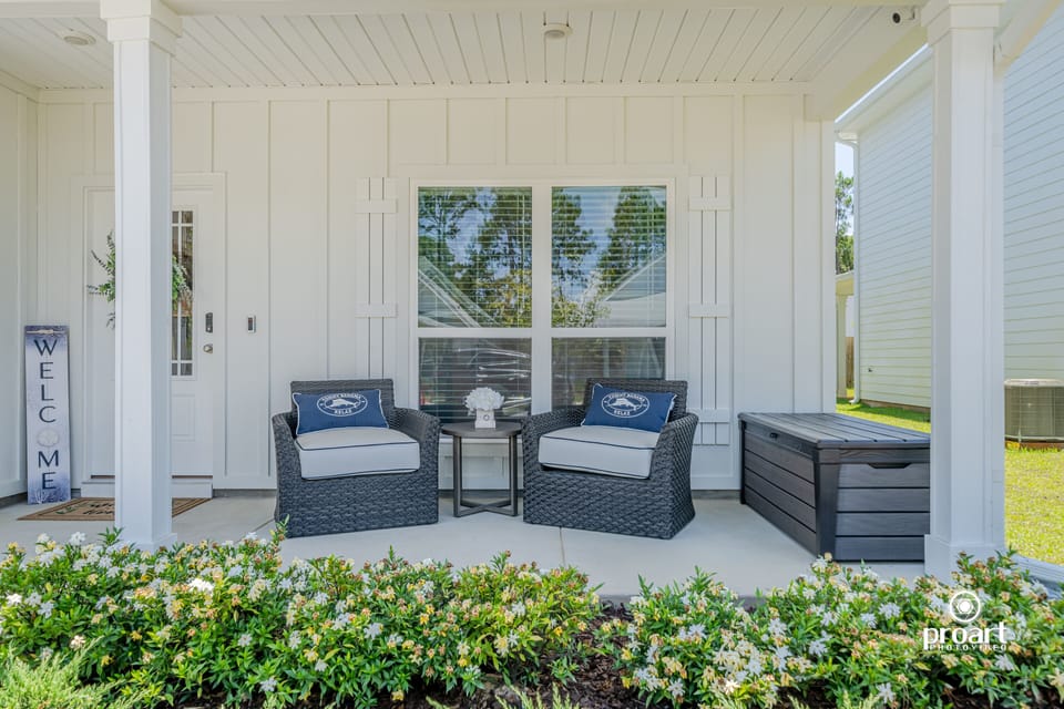 Welcoming front porch for the morning coffee or the evening chats.