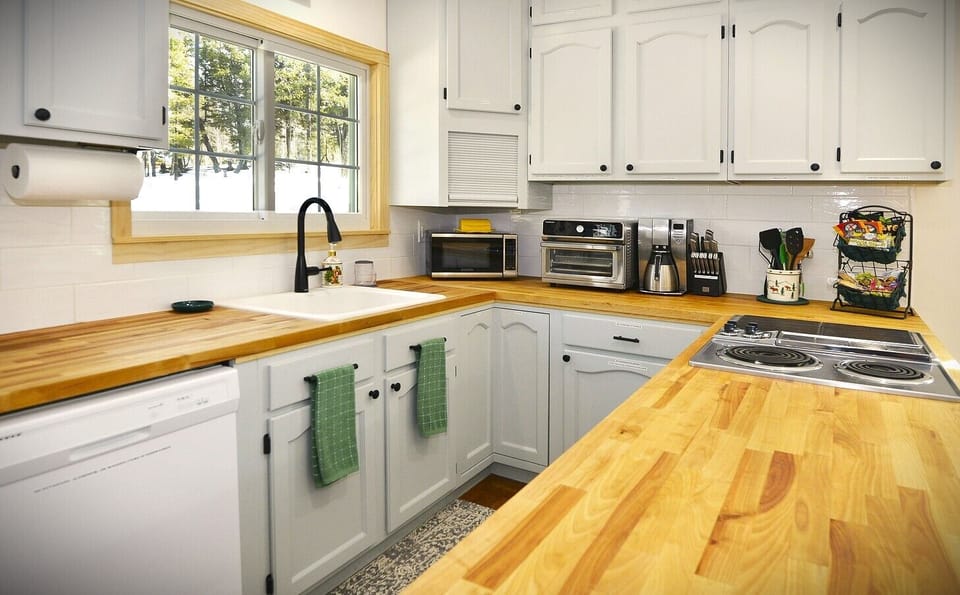 Well appointed kitchen includes almost everything you could need.