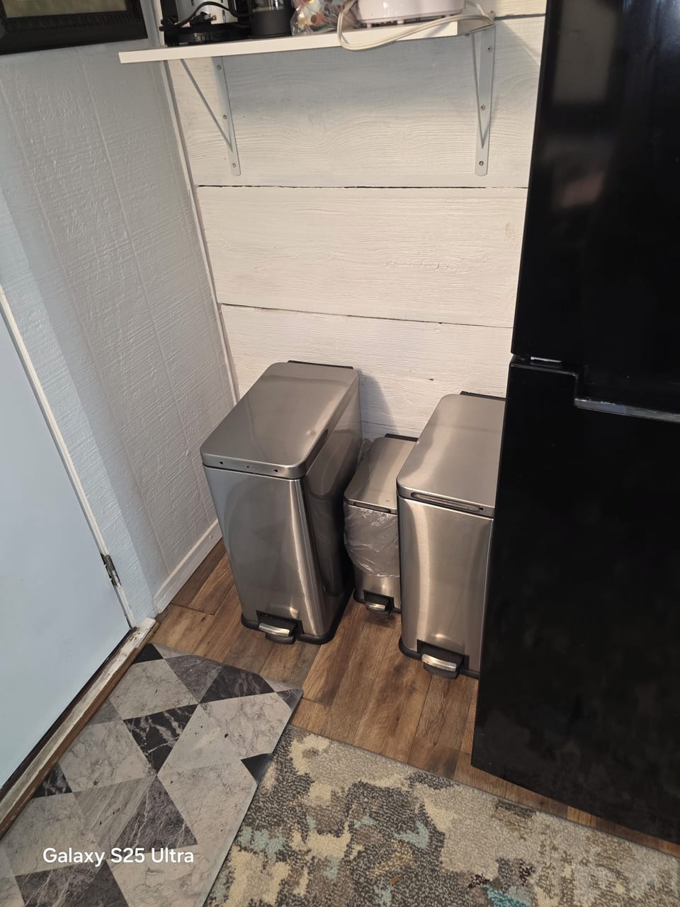 trash recycling and food scraps only containers 