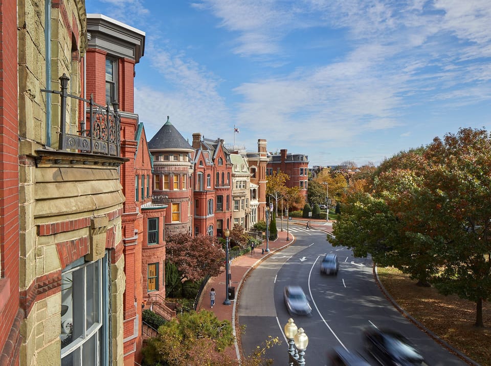 Iconic view of neighboring Victorian homes, out your front window