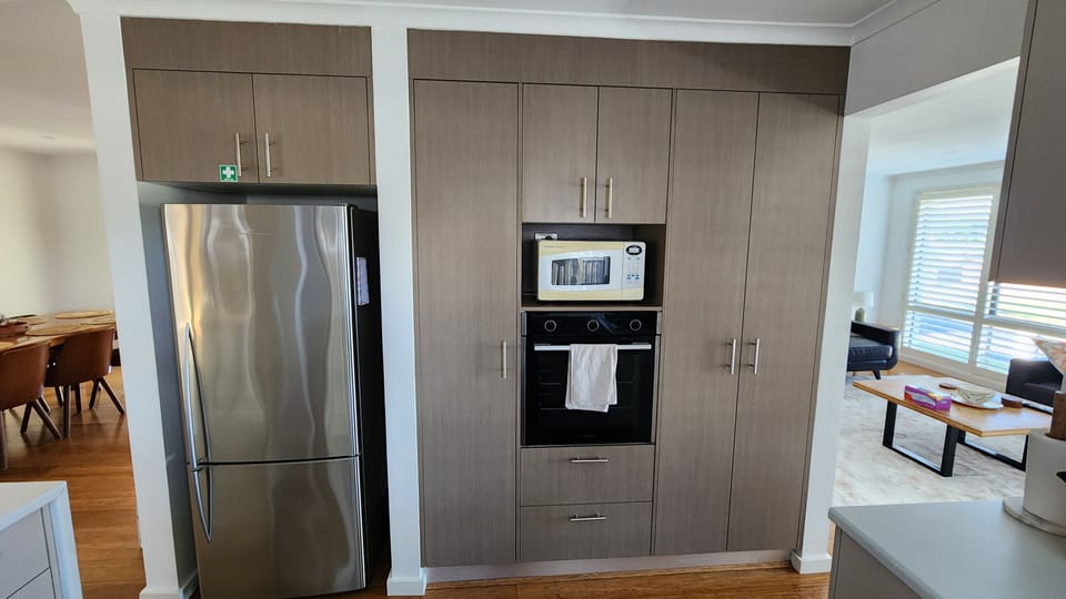 Microwave, oven and fridge
