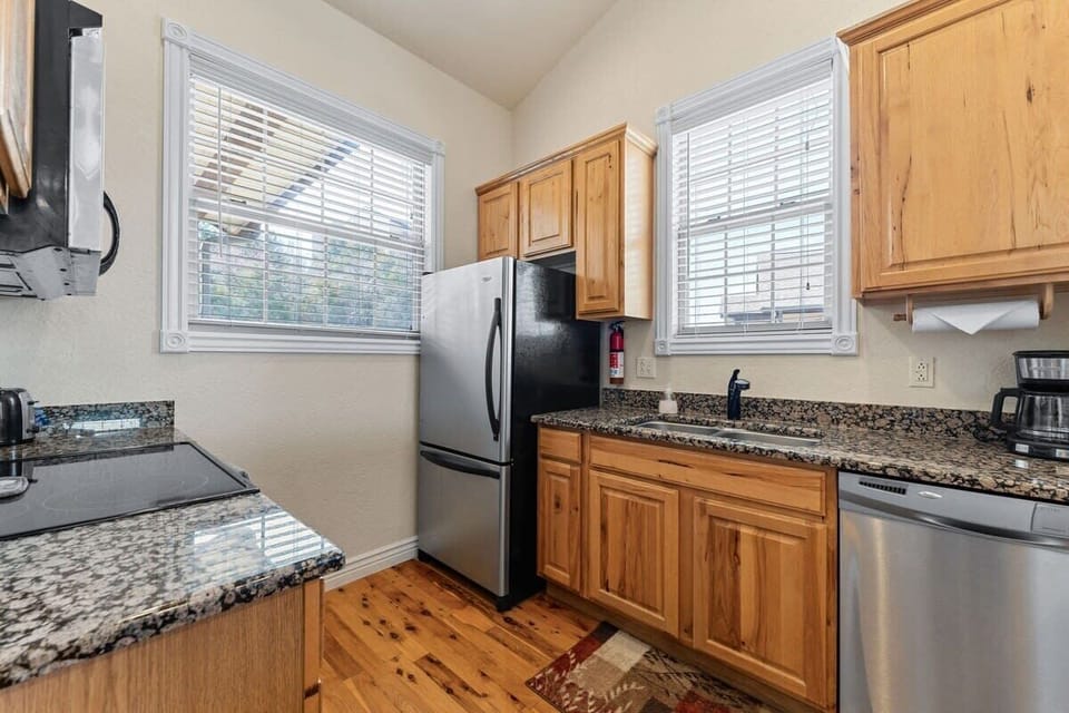 The kitchen is stocked with everything you need to cook!