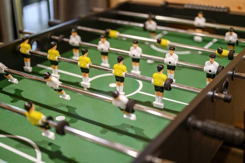 Who will reign the foosball champion by the end of your trip?