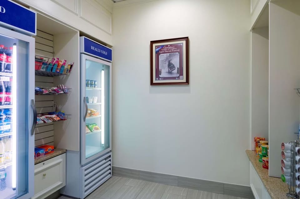 Grab quick snacks and essentials anytime from the convenience market.