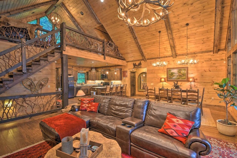 Cozy seating around the fireplace