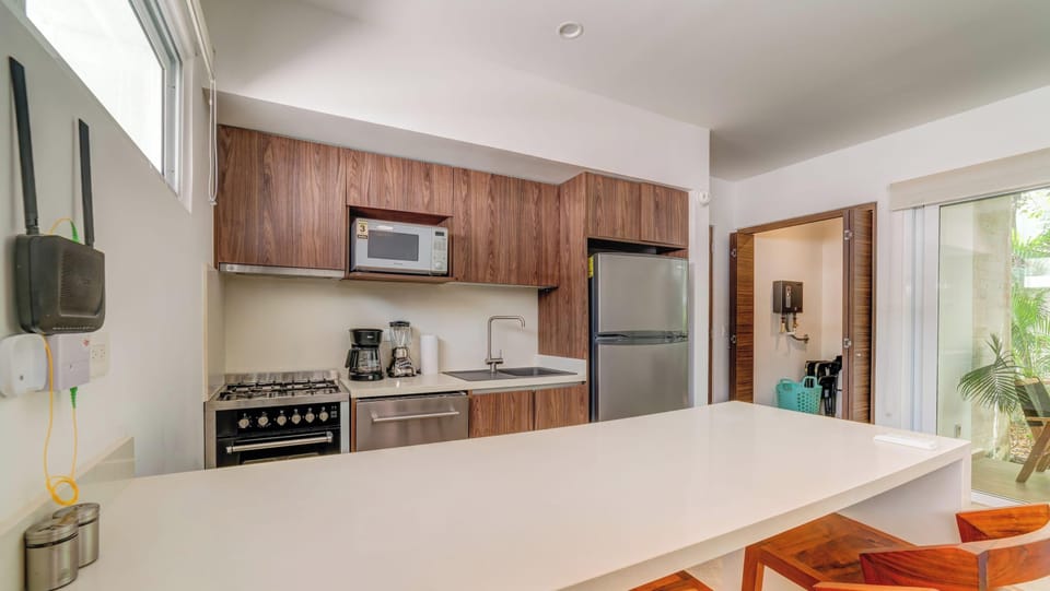 The kitchen is equipped with all the essentials to prepare meals at home - a great money saver