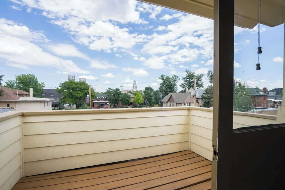 Private balcony that opens off large kitchen and dinning room