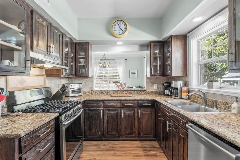 Fully kitchen with stainless steel appliances and gas stove 
