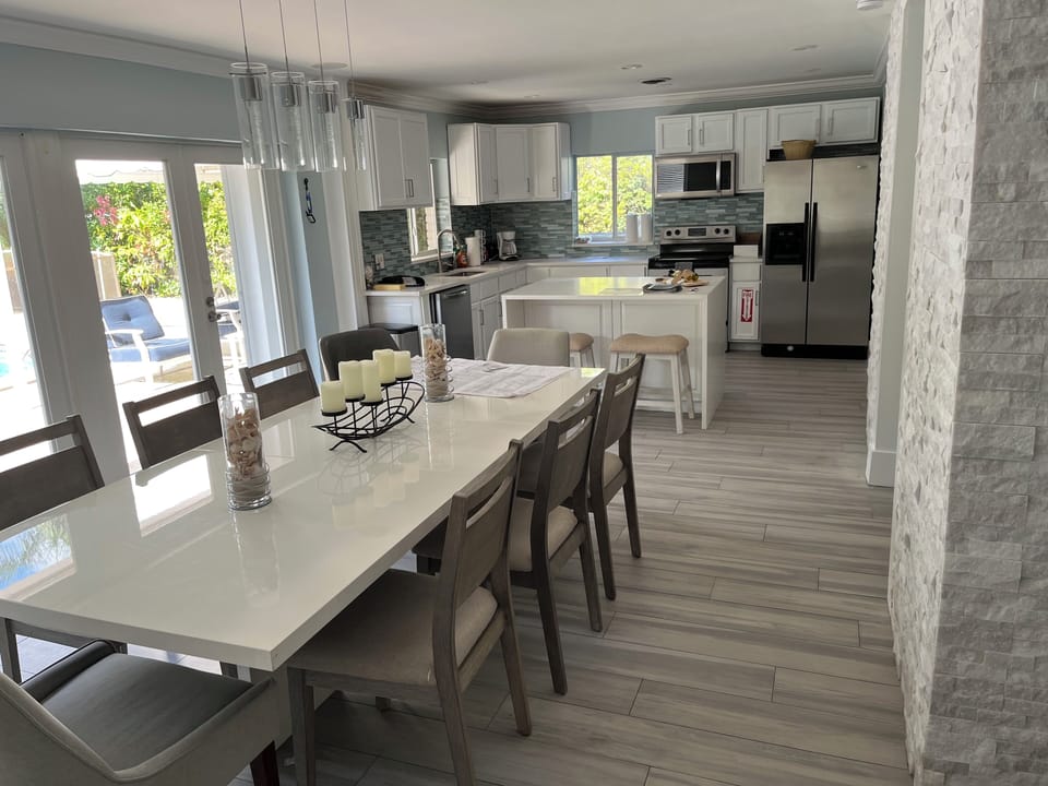 Dining room and kitchen