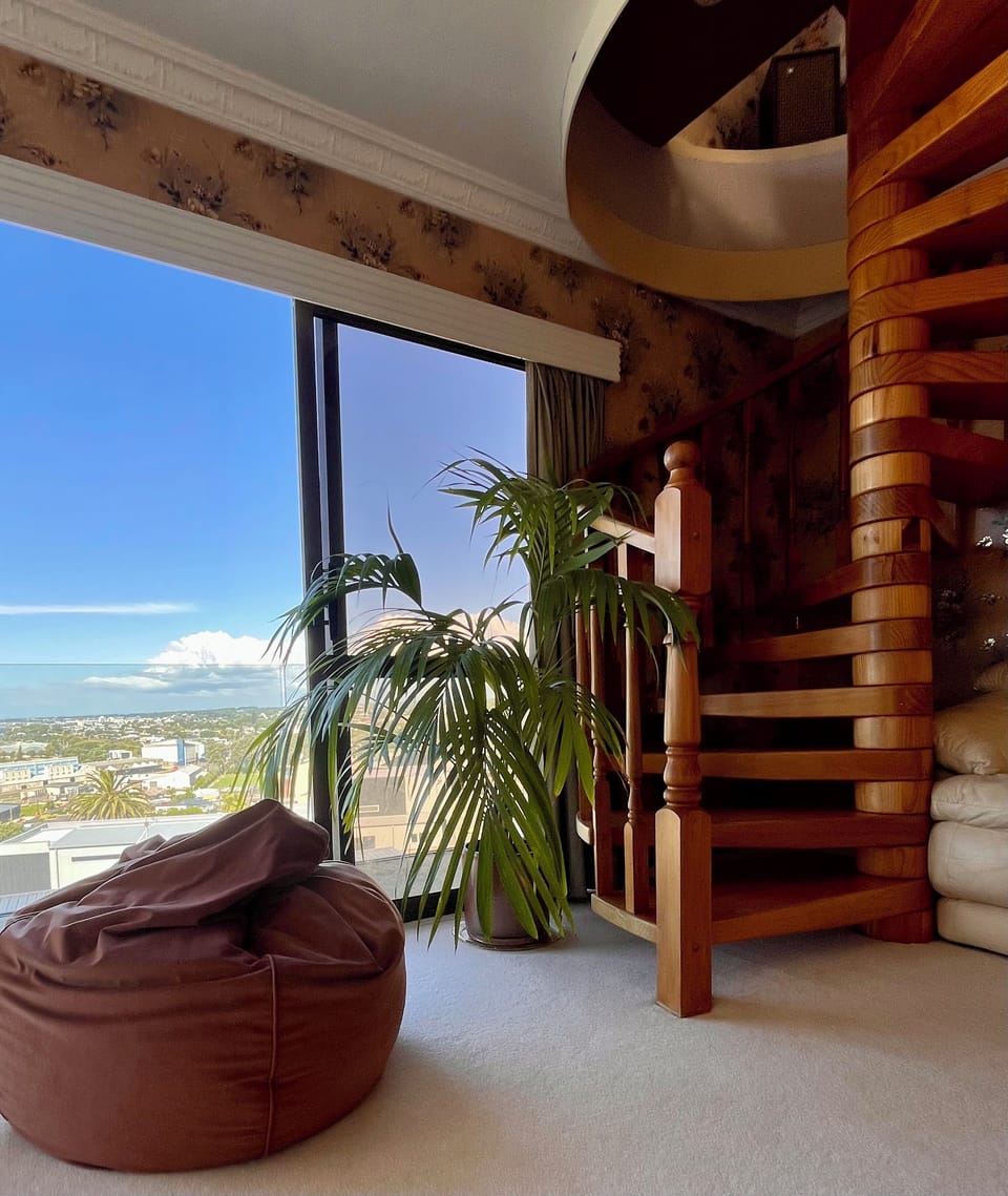 Plop onto a beanbag and gaze out at the water.