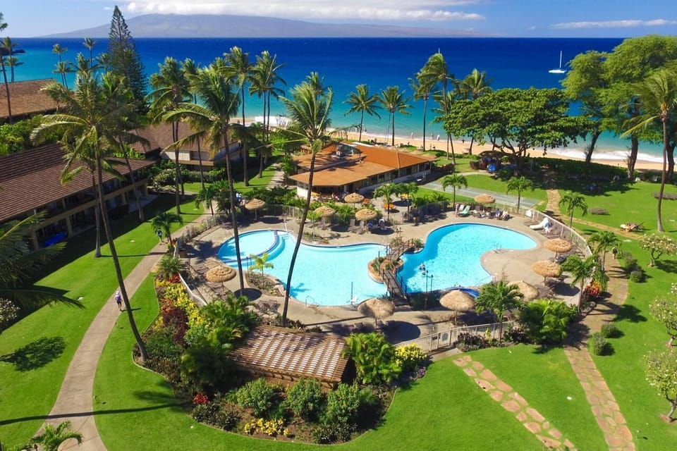 Aerial of resort grounds