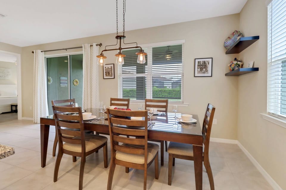 Gather around the dining table to share a meal or memory-making game night together.