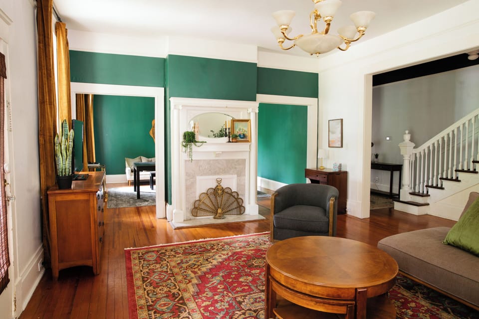 Check out this large living room with dining on the other side.