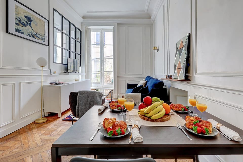 The open-plan living and dining area