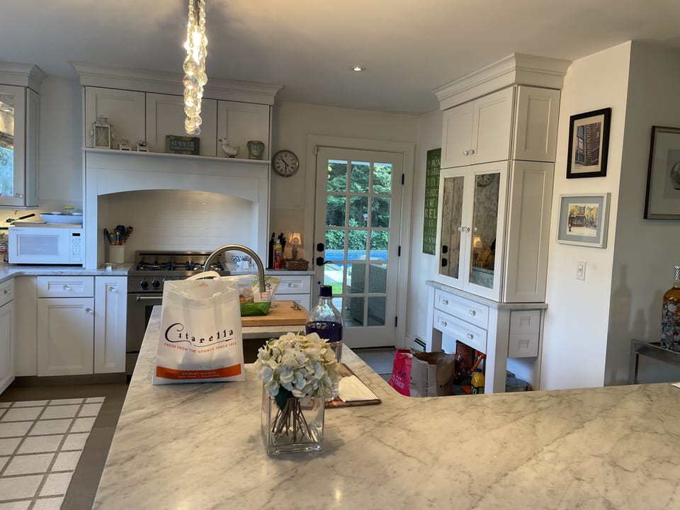 Carerra marble counters with high end appliances 