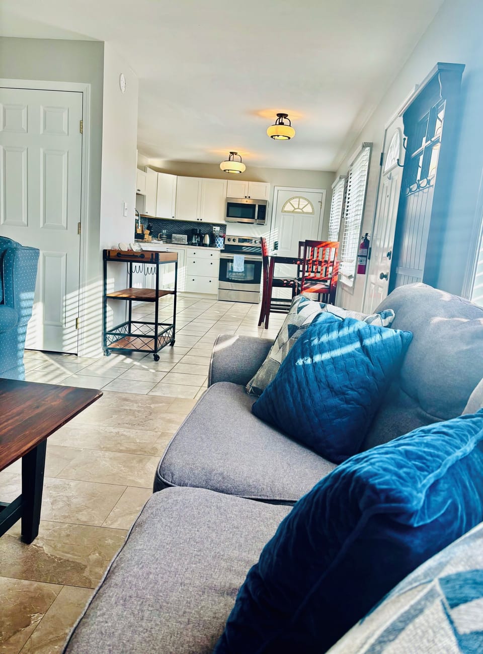 couch and loveseat in livingroom,IF NEEDED we do have a foldable memoryfoam twin