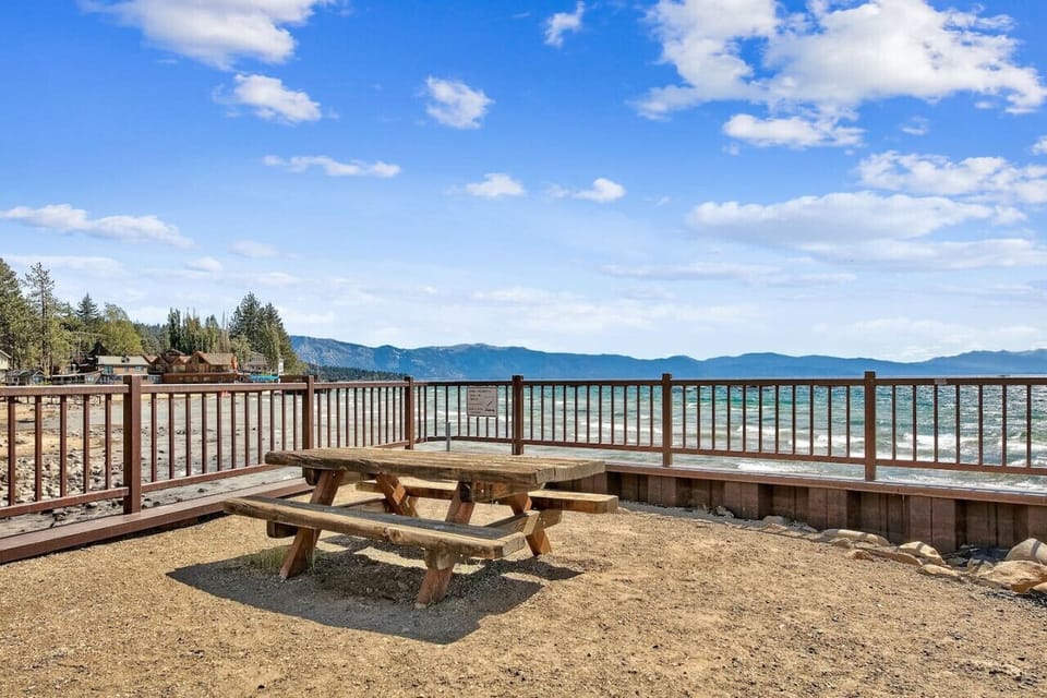 The beach at Tahoe Vista Recreation Area (about 3 blocks from the cabin)
