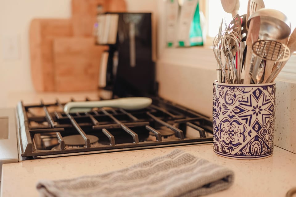 Gas range, drip coffee maker