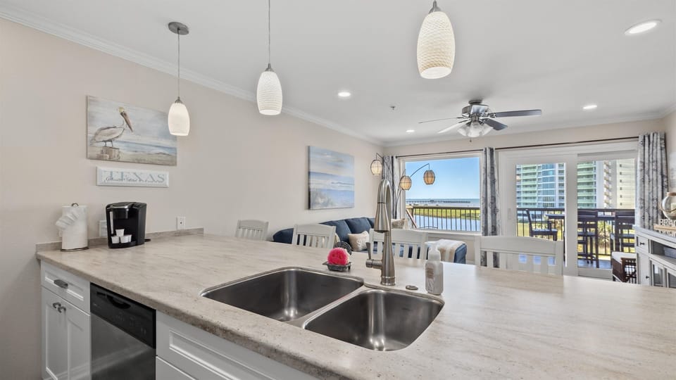 The best of views as you prepare in the kitchen.