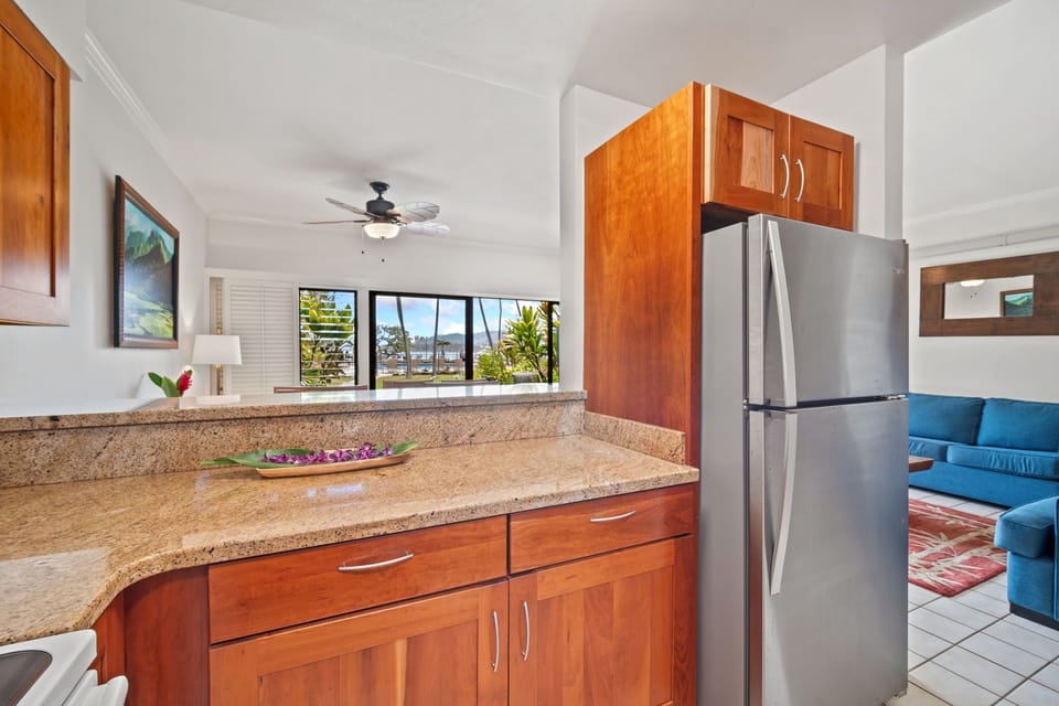 Fully stocked kitchen for dining in
