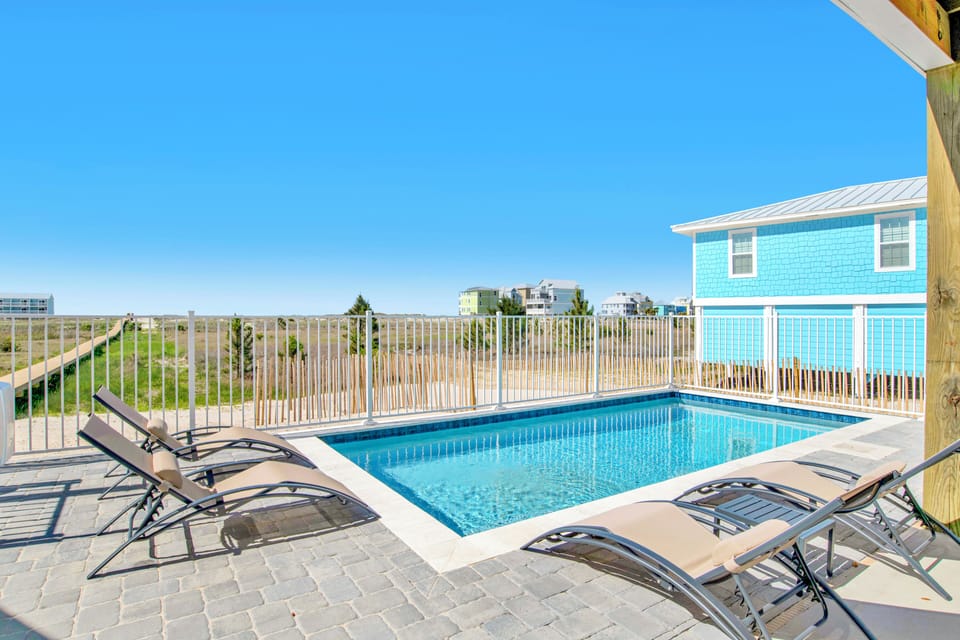 Summertime Blues I has a private fenced pool