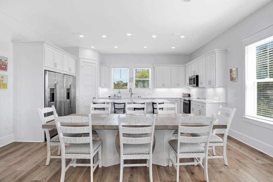 Summertime Blues II- -Dining table and island seating for 12