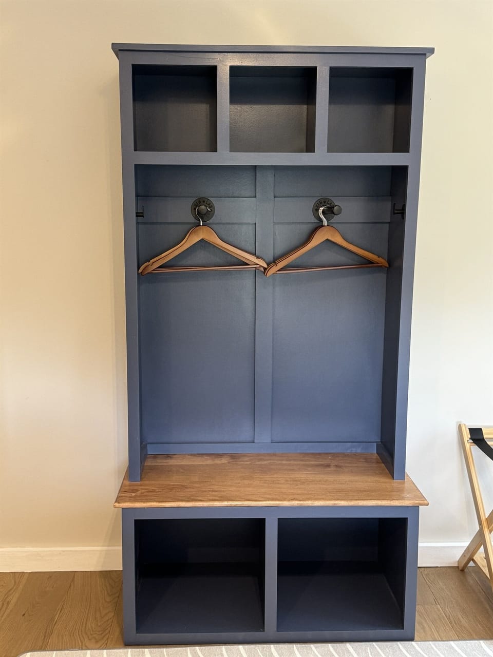 Handmade clothing cubby