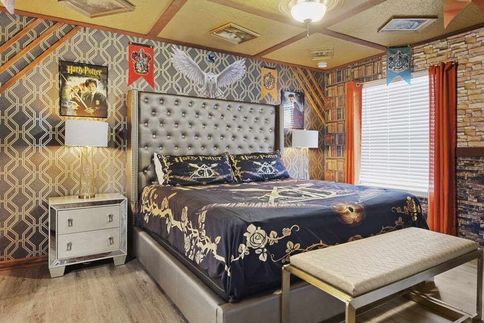 Indoors, Lamp, Home Decor, Furniture, Bed