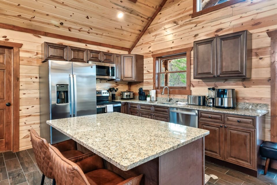 Large island for extra prep and eating space