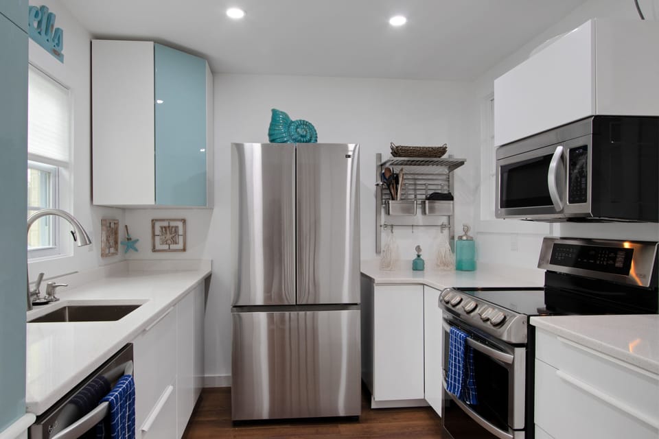 Modern kitchen appliances.