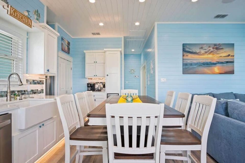 Dining table seats 8
