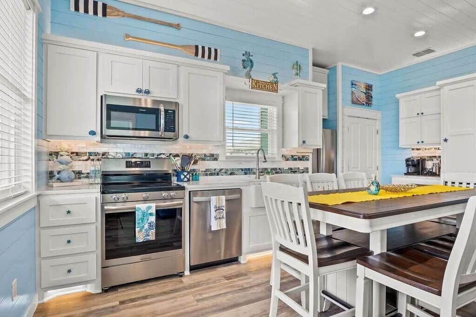 Fully stocked kitchen with a coffee bar!