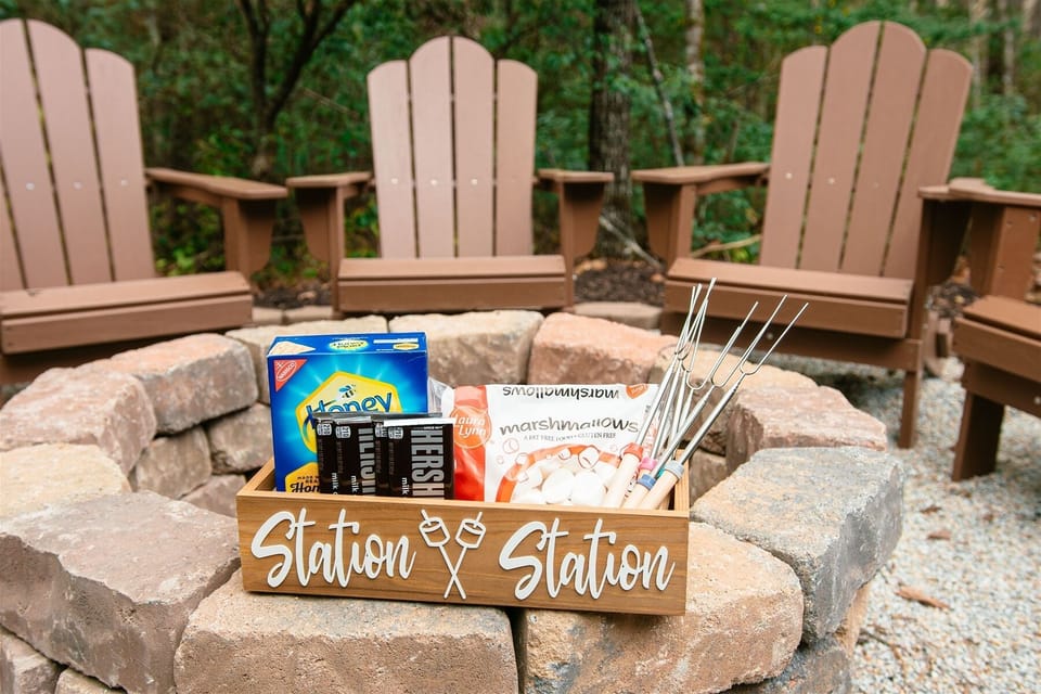 The firepit area is perfect for making S`mores and memories