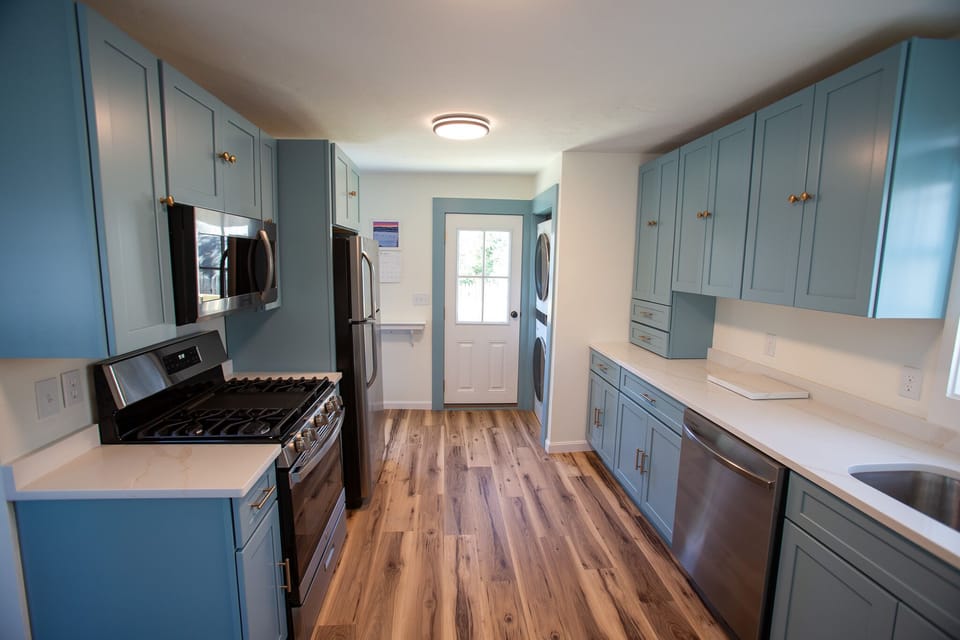 Gas oven and large microwave