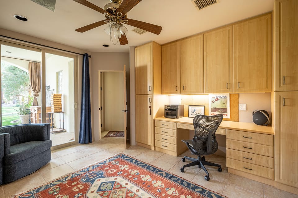 Office Looks out to Backyard.