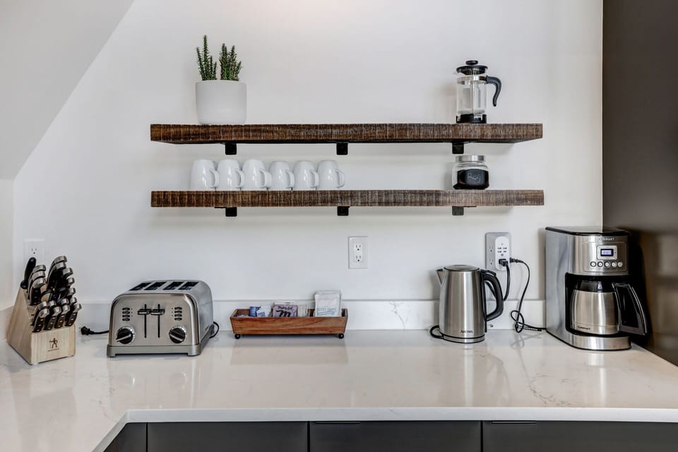 Coffee, tea and hot chocolate.
New amenity includes Nespresso machine.