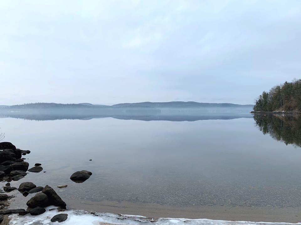 View of lake from beach
