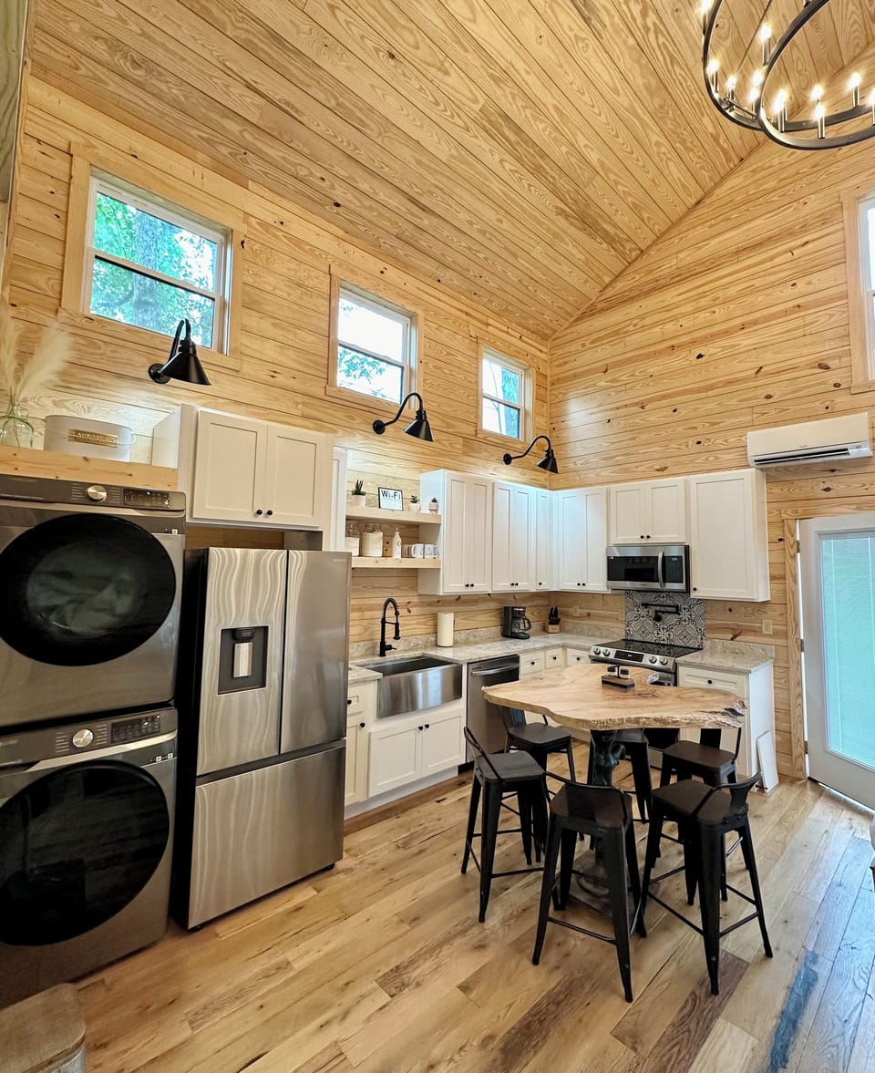 Full sized stacked washer and dryer