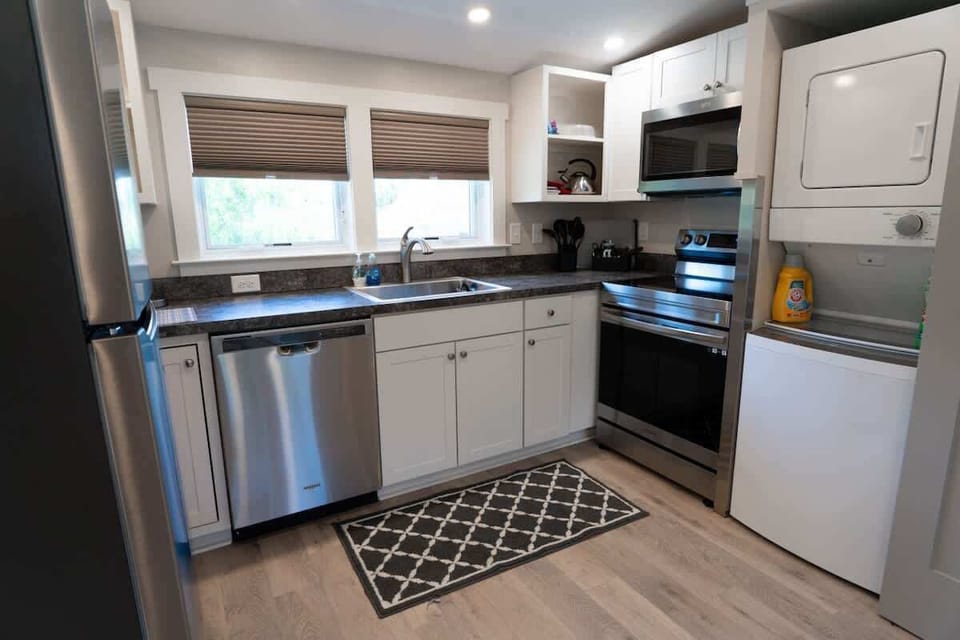 Fully equipped kitchen with modern appliances