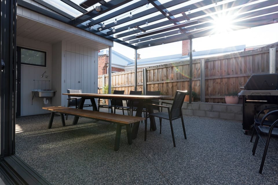 Step out onto the patio