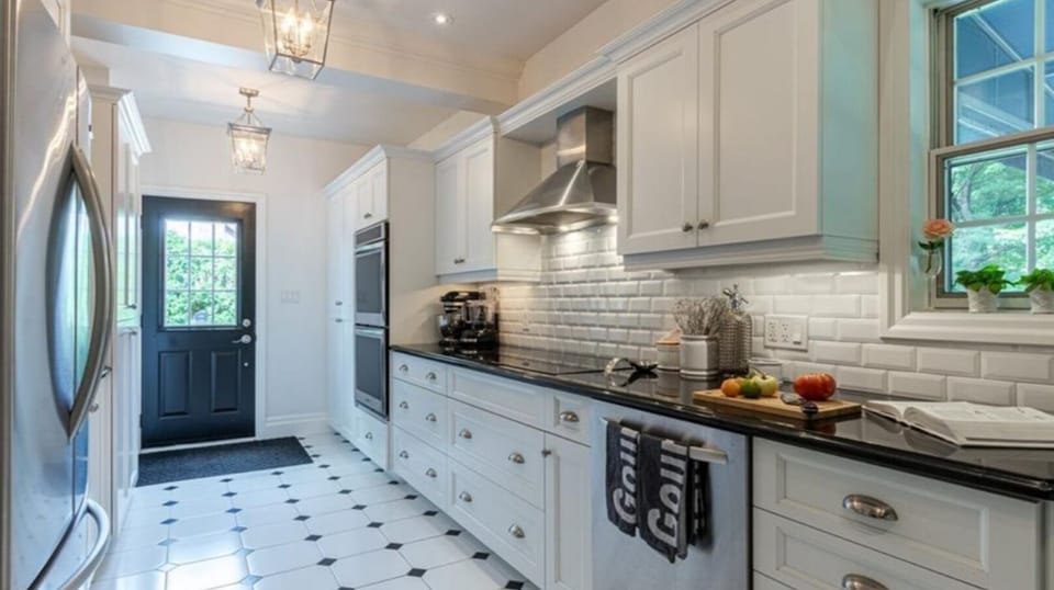 Fully equipped kitchen w/ induction cooktop, oven, stove, microwave, dishwasher.