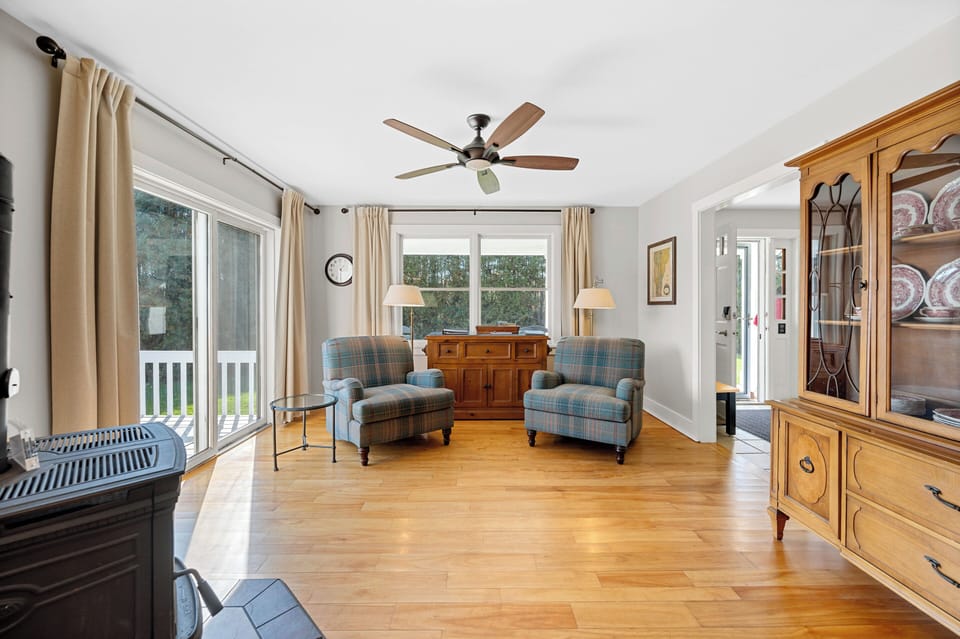 This cozy spot off the kitchen is the perfect spot to start the day