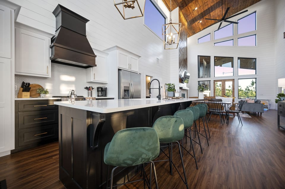 The kitchen is the first thing you experience with this open floor plan!