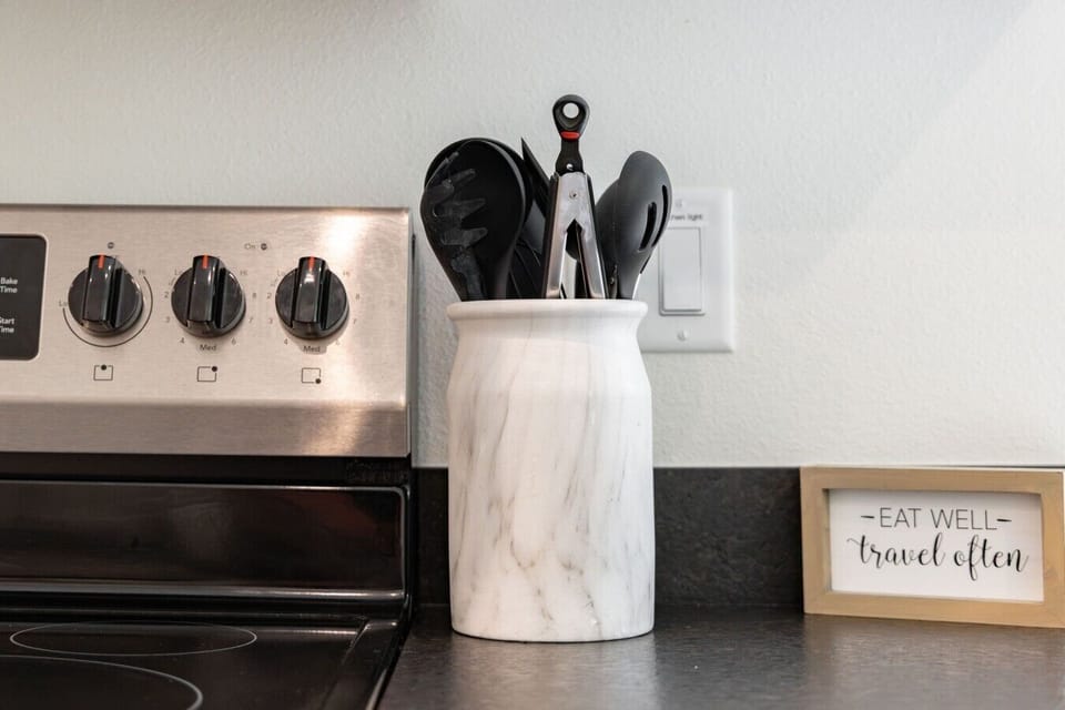 Cook up a feast on the full-size range and oven.