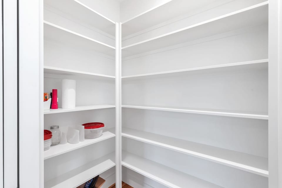 Plenty of storage in the walk in pantry