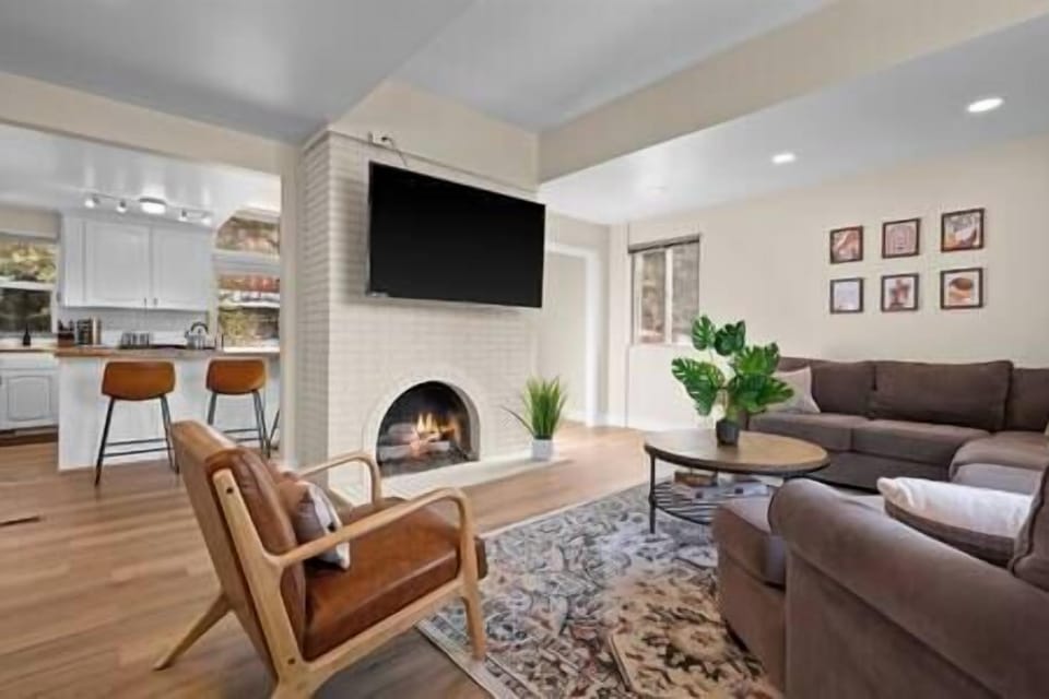Living room with smart tv