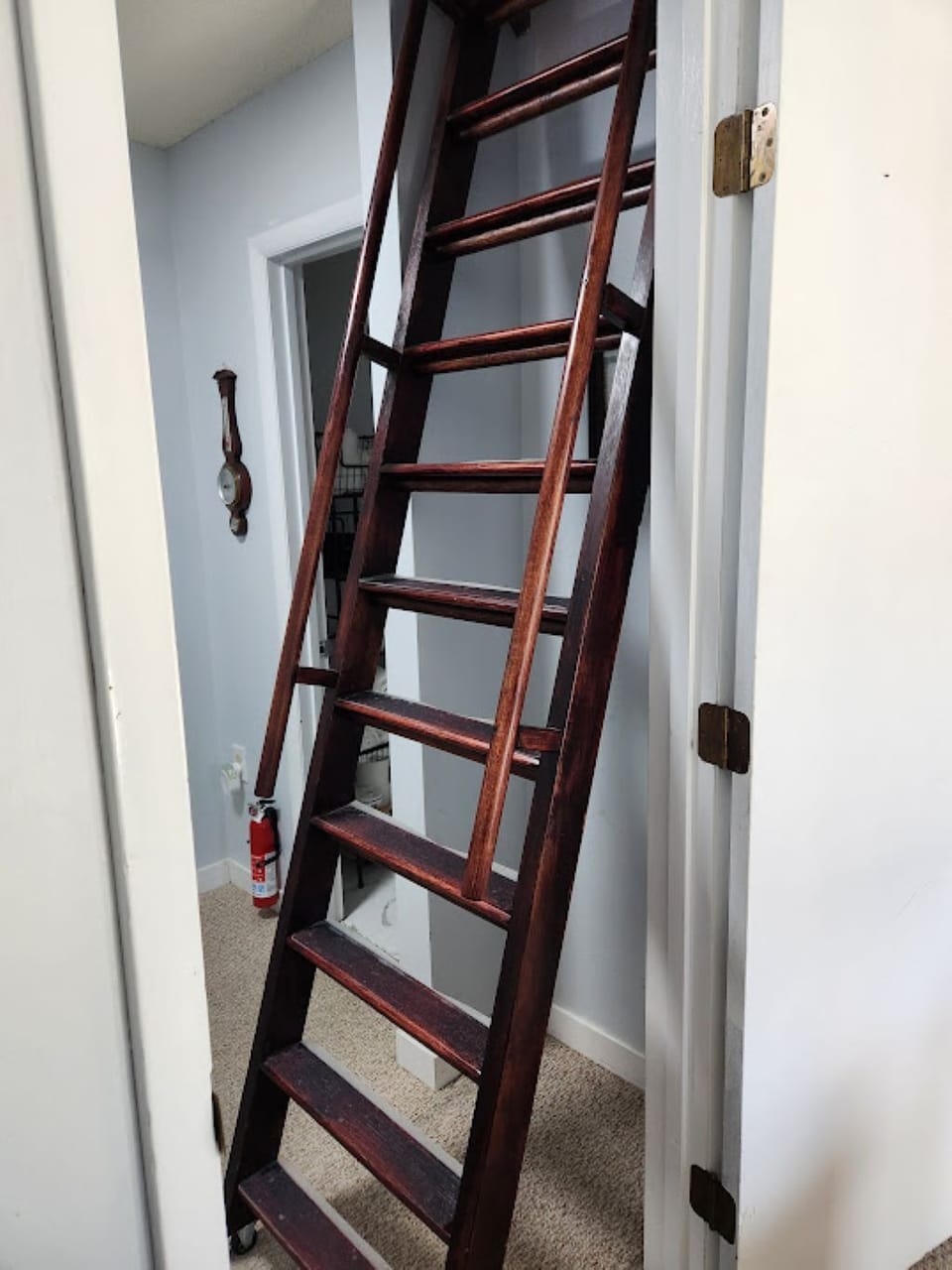 Ladder open to access 3rd bedroom.  NOT recommended for small children to climb