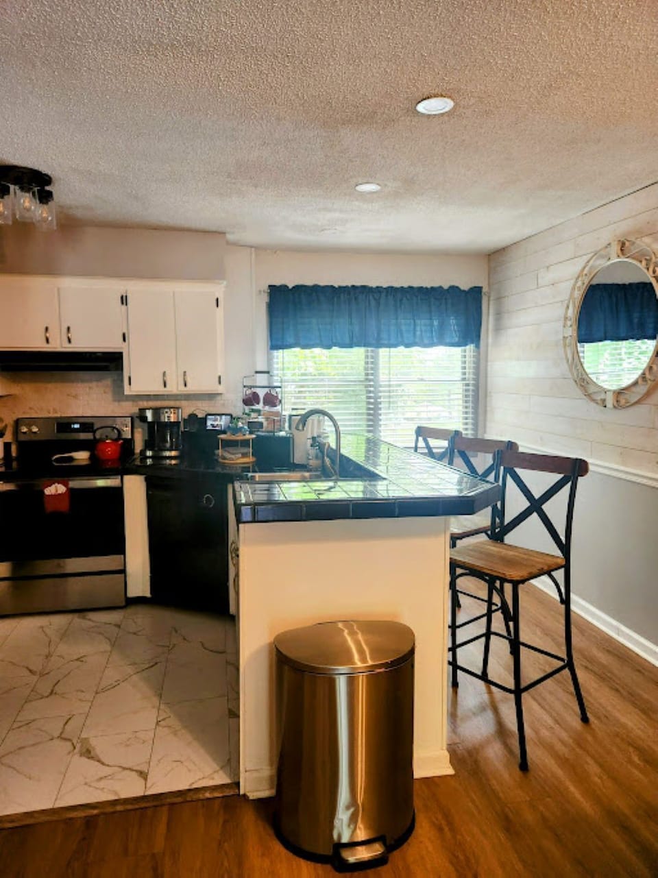 Full functioning kitchen with seating for 3 at counter