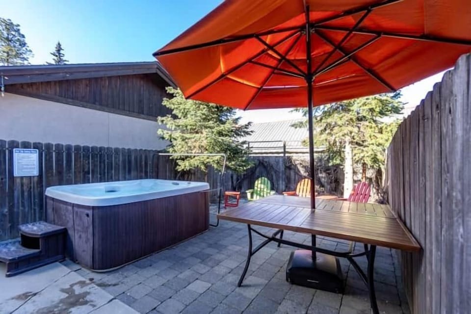 Tables with chairs in backyard