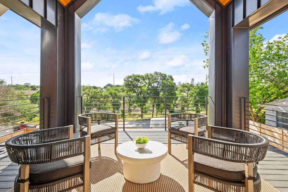2nd floor patio with downtown views
